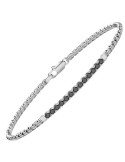 Zancan Bracelet - 925% Silver - Row of Black Spinels - ESB381NE