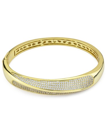 Bracciale Boccadamo - Bronzo Dorato - Pavè di Cubic Zirconia - KBR030D