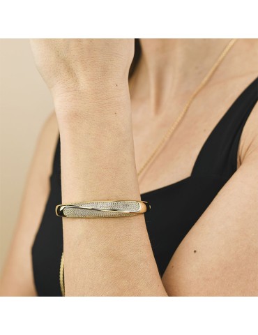 Boccadamo Bracelet - Gilded Bronze - Cubic Zirconia Pavé - KBR030D 2