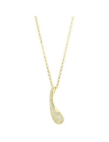 Collana Boccadamo - Bronzo Dorato -Pendente a Goccia Zirconato-KGR038D