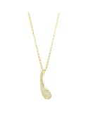 Boccadamo Necklace - Gilded Bronze - Zirconated Teardrop Pendant - KGR038D
