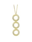 Boccadamo Necklace - Golden Bronze - Pendant - White Zircons-KGR045D