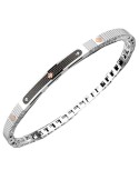 Zancan Bracelet - 925% Silver - Carbon Fiber - Rose Screws-ESB389