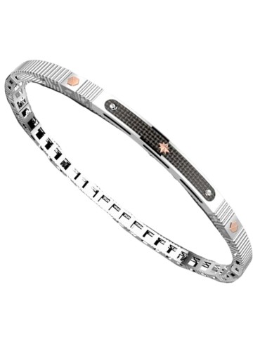 Bracciale Zancan - Argento 925% - Fibra di Carbonio - Viti Rosè-ESB389 2