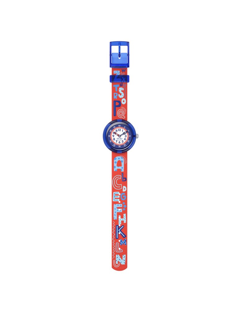 Flik Flak Watch - Know Your ABC - 32mm-Red & Blue-Letters-ZFBNP244