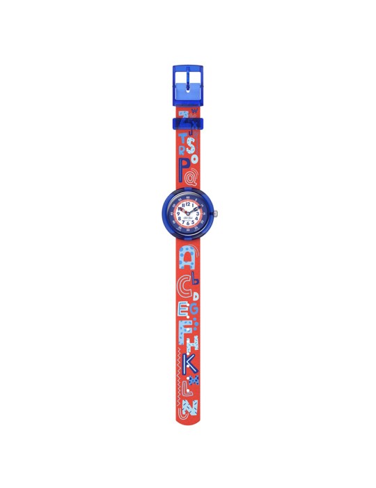 Orologio Flik Flak - Know Your ABC - 32mm-Rosso e Blu-Lettere-ZFBNP244