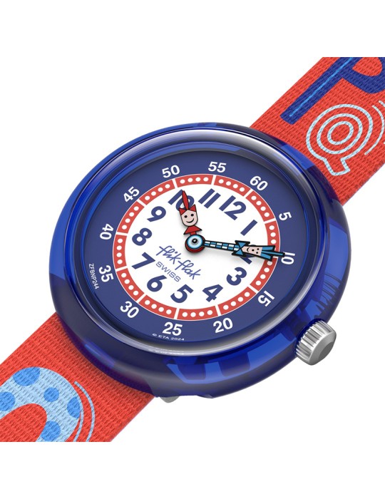 Orologio Flik Flak - Know Your ABC - 32mm-Rosso e Blu-Lettere-ZFBNP244