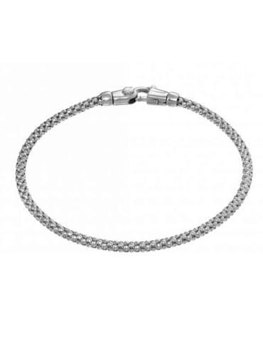 Bracciale Chimento - Tradition Gold Melograno in Oro Bianco 18 carati con Diamante 0,03 ct - 18 centimetri - 0