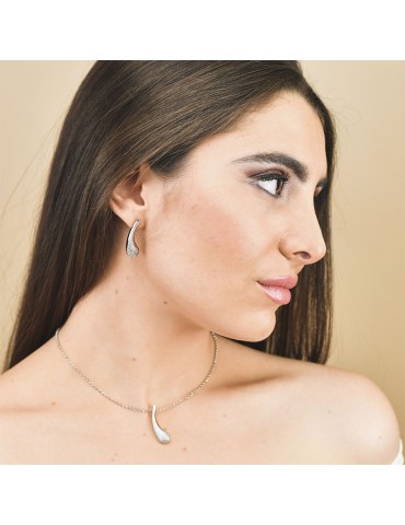 Boccadamo Earrings - Caleida - Silvered Bronze - Zircon Pavé-KOR039 2