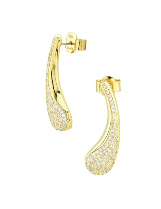 Orecchini Boccadamo - Caleida - Bronzo Dorato -Pavè di Zirconi-KOR039D