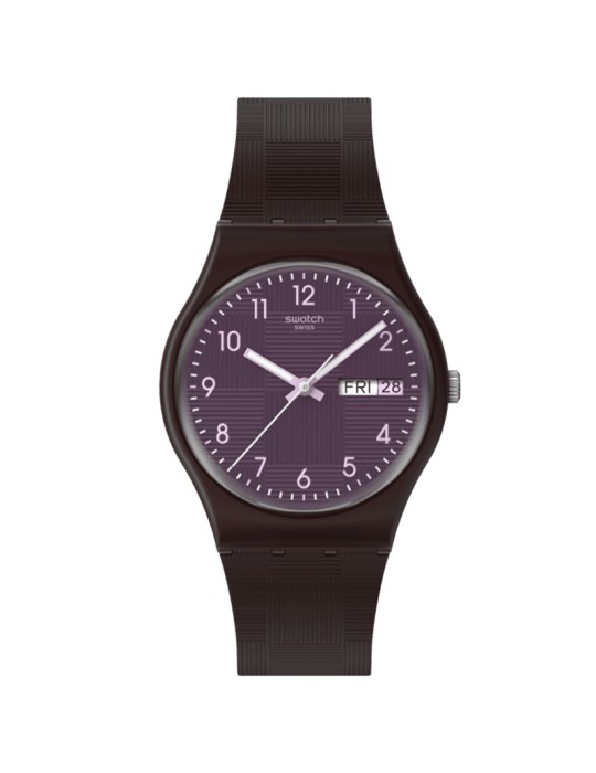 Swatch Watch - Time & Date - Brown - 34mm - Purple - SO28C700