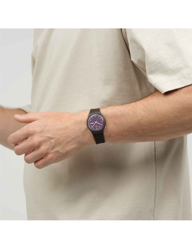 Swatch Watch - Time & Date - Brown - 34mm - Purple - SO28C700