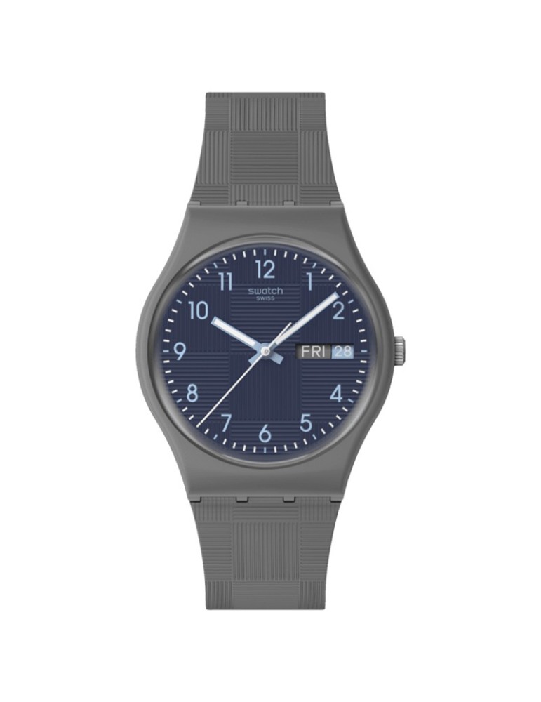 Watch Swatch -Tile Dial - Time & Date - Grey - 34mm-Blue-SO28M701