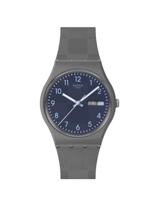 Orologio Swatch -Tile Dial - Tempo e Data - Grigio - 34mm-Blu-SO28M701