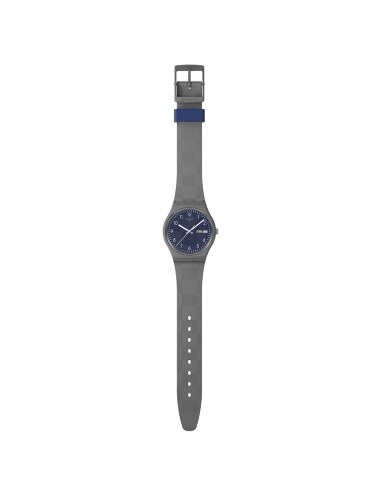 Watch Swatch -Tile Dial - Time & Date - Grey - 34mm-Blue-SO28M701