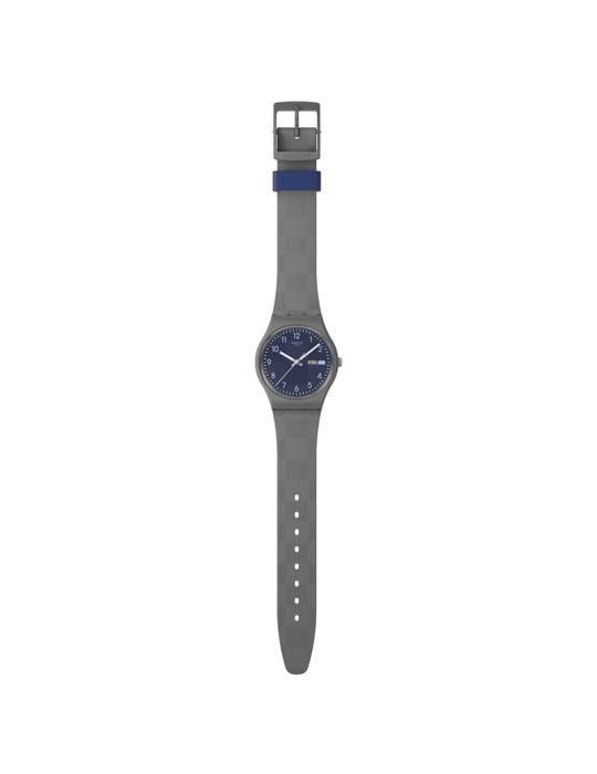 Orologio Swatch -Tile Dial - Tempo e Data - Grigio - 34mm-Blu-SO28M701