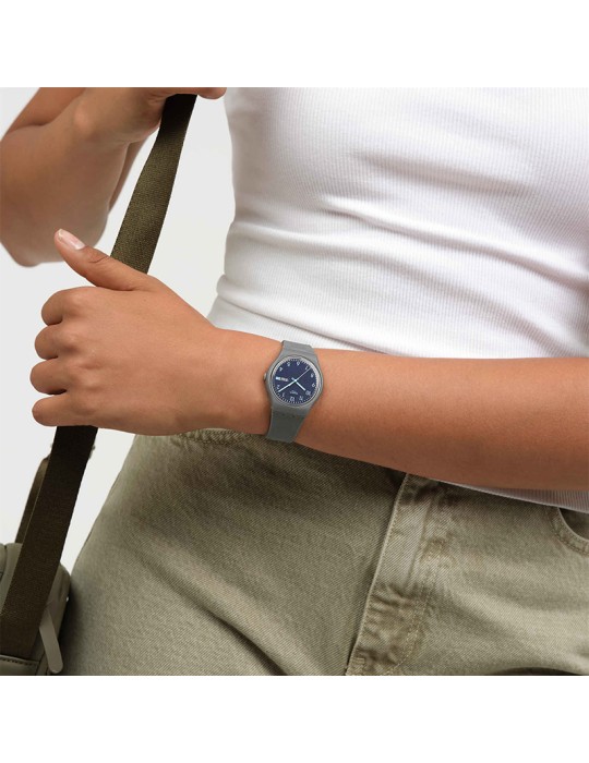 Watch Swatch -Tile Dial - Time & Date - Grey - 34mm-Blue-SO28M701