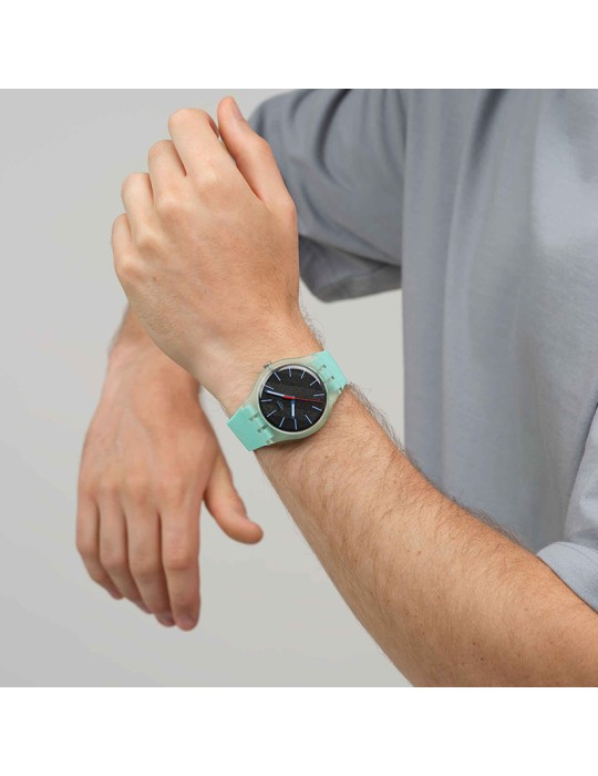 Swatch Watch - Hint of Mint - Green - 41mm - Black - SO29L103