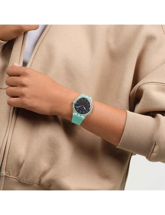 Swatch Watch - Hint of Mint - Green - 41mm - Black - SO29L103
