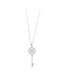 Collana Salvatore Plata-Argento 925% Rodiato-Chiave-Cristalli-112C0122