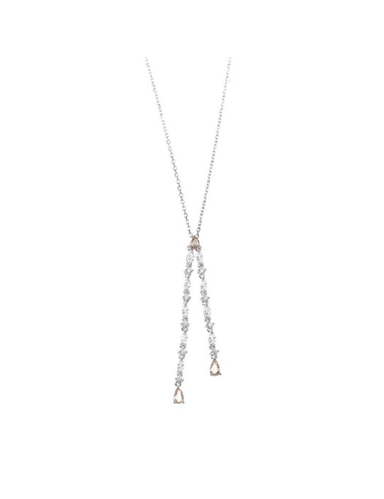 Collana Salvatore Plata - Argento 925% - Cristalli Bianchi - Morganite - 112C0137