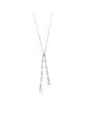 Salvatore Plata Necklace - 925% Silver - White Crystals - Morganite - 112C0137