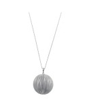 Salvatore Plata Necklace-925% Sterling Silver-Diamond Pendant Sphere-112C0154