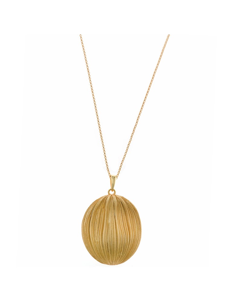 Salvatore Plata Necklace - 925% Silver Gilded - Sphere Pendant-112C0155