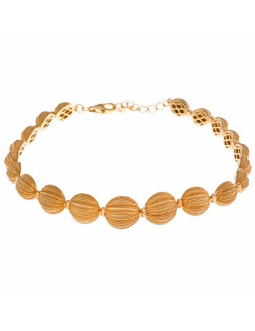 Salvatore Plata Bracelet-925% Silver Golden-Diamond Balls-112P0139