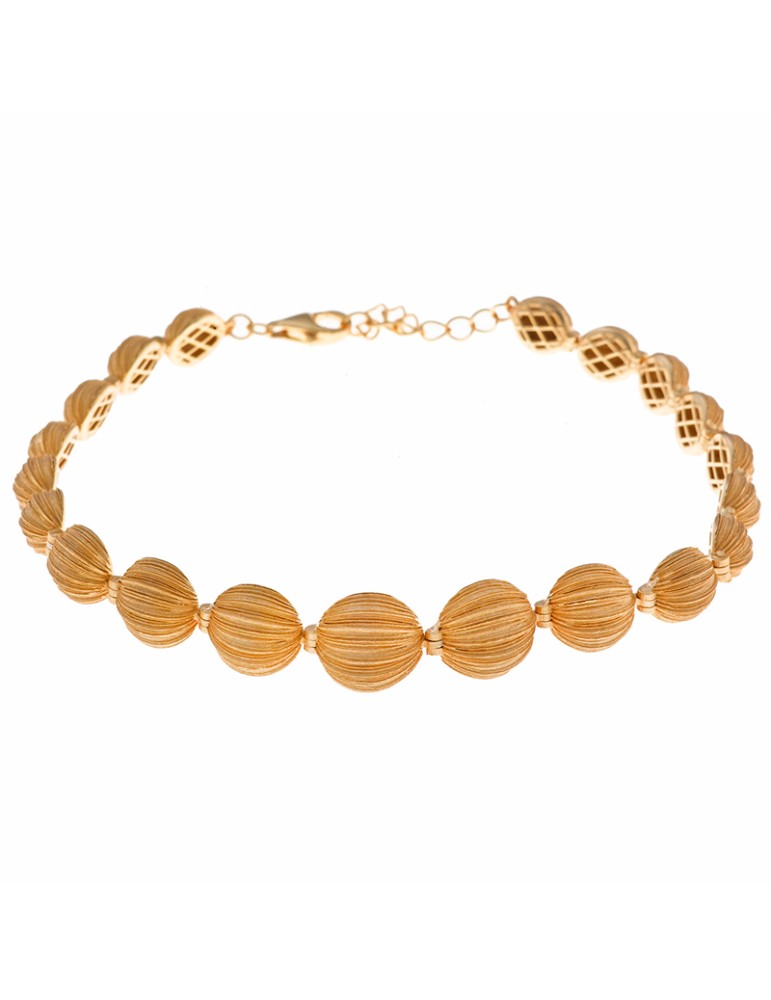 Salvatore Plata Bracelet-925% Silver Golden-Diamond Balls-112P0139