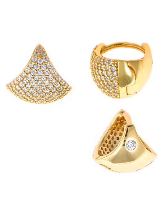 Salvatore Plata Earrings -925% Silver Golden-Cubic Zirconia-136A0638