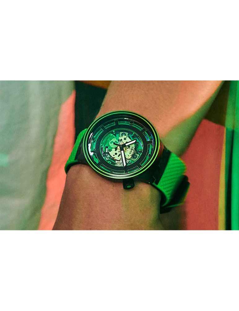 Swatch Watch - Come in Peace! - Black - 47mm - Green - SB01B125