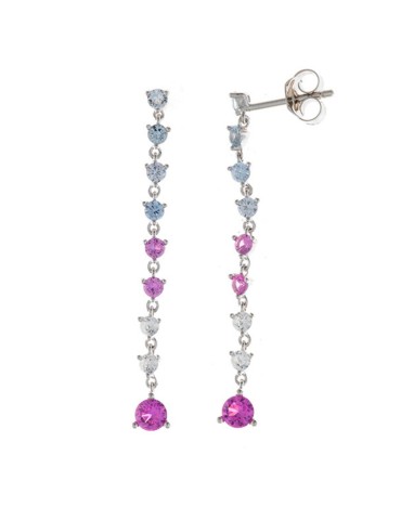 Salvatore Plata Earrings -925% Sterling Silver -Multicolor Crystals-195A0118