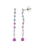 Salvatore Plata Earrings -925% Sterling Silver -Multicolor Crystals-195A0118