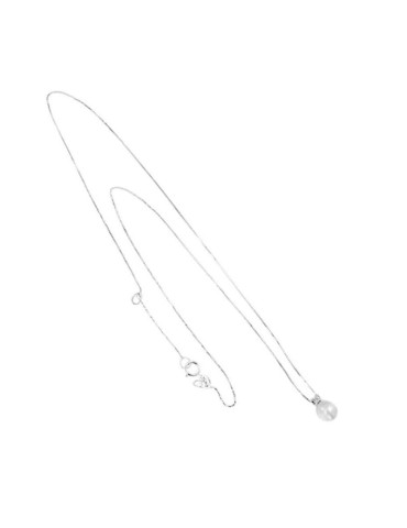 Davite&Delucchi Necklace - in 18K White Gold with 8mm Pearl and Natural Diamond - 0 2