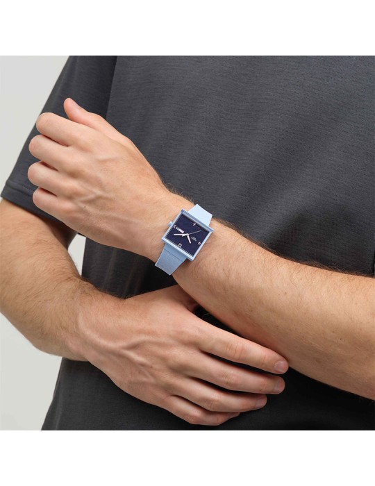 Swatch Watch - Bright Angle - Light Blue - 42mm - Dark Blue - SO34L701