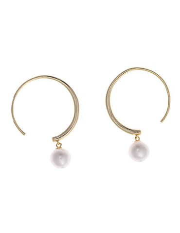 Salvatore Plata Earrings - Hoop - Pearl Pendant - 213A0184