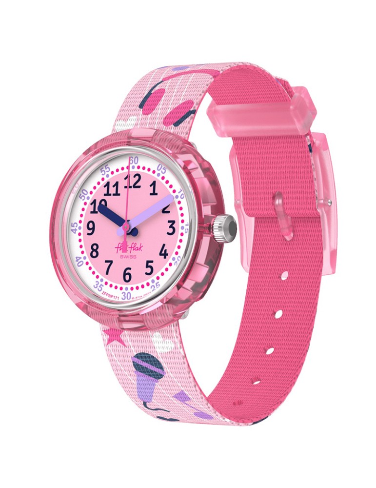 Orologio Flik Flak Karaokeee Solo Tempo 32mm Pink ZFPNP171