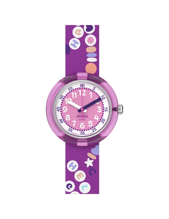 Flik Flak Watch - BFF - Time Only - Purple - 32mm - Lettering-ZFPNP172