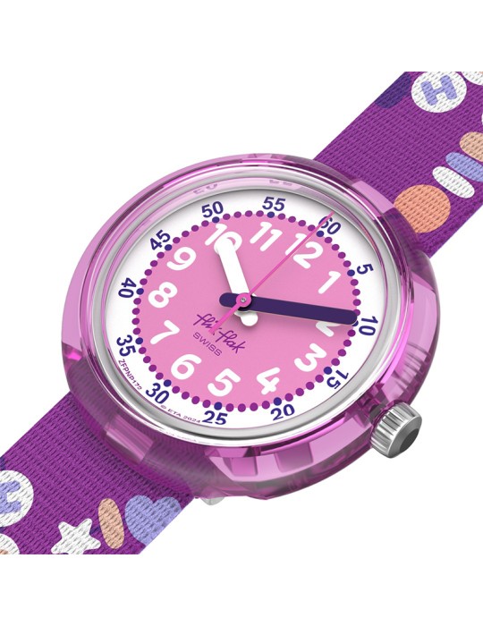 Flik Flak Watch - BFF - Time Only - Purple - 32mm - Lettering-ZFPNP172