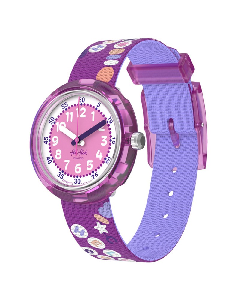 Flik Flak Watch - BFF - Time Only - Purple - 32mm - Lettering-ZFPNP172