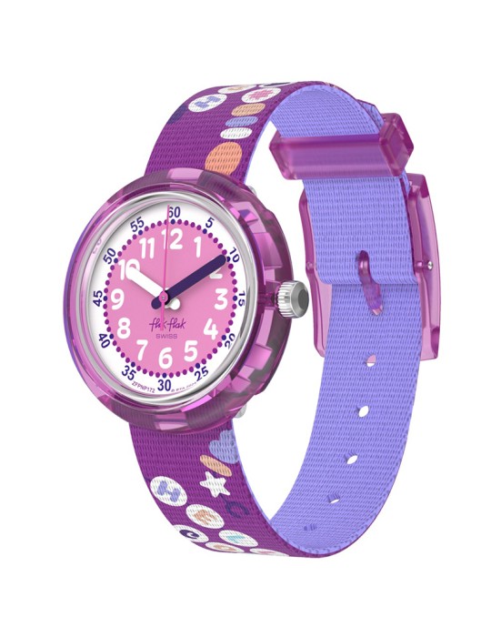 Flik Flak Watch - BFF - Time Only - Purple - 32mm - Lettering-ZFPNP172