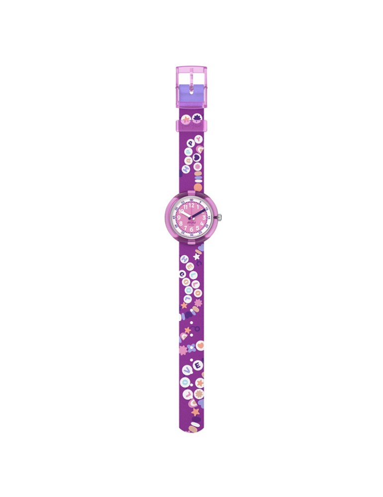 Flik Flak Watch - BFF - Time Only - Purple - 32mm - Lettering-ZFPNP172