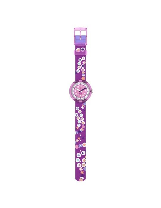 Flik Flak Watch - BFF - Time Only - Purple - 32mm - Lettering-ZFPNP172