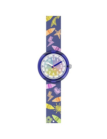 Orologio Flik Flak - Rainbow Crayons - 32mm - Blu - Pastello -ZFPNP173
