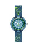 Flik Flak Watch - Code Talk Blue - 32mm - Green Designs - ZFPNP174