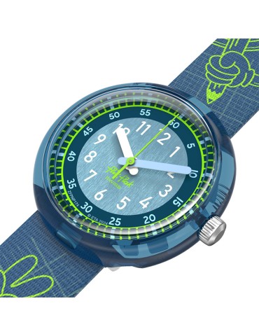 Orologio Flik Flak - Code Talk Blu - 32mm - Disegni Verdi - ZFPNP174 2