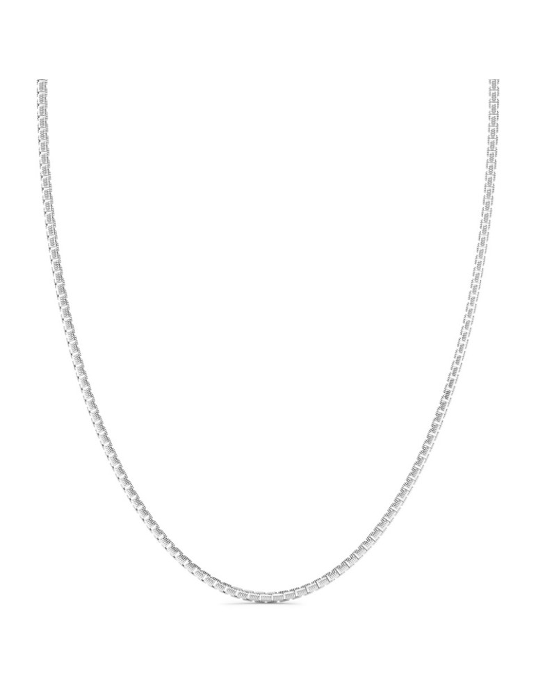 Zancan Necklace - 925% Silver - Knurled Pattern - 50 cm - ESC093