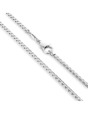 Zancan Necklace - 925% Silver - Knurled Pattern - 50 cm - ESC093 2