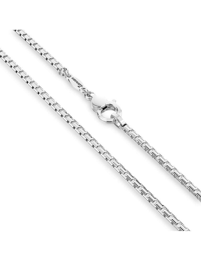 Zancan Necklace - 925% Silver - Knurled Pattern - 50 cm - ESC093